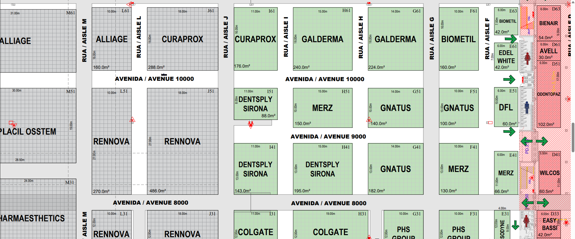 Mapa do estande Dentsply Sirona no CIOSP 2026